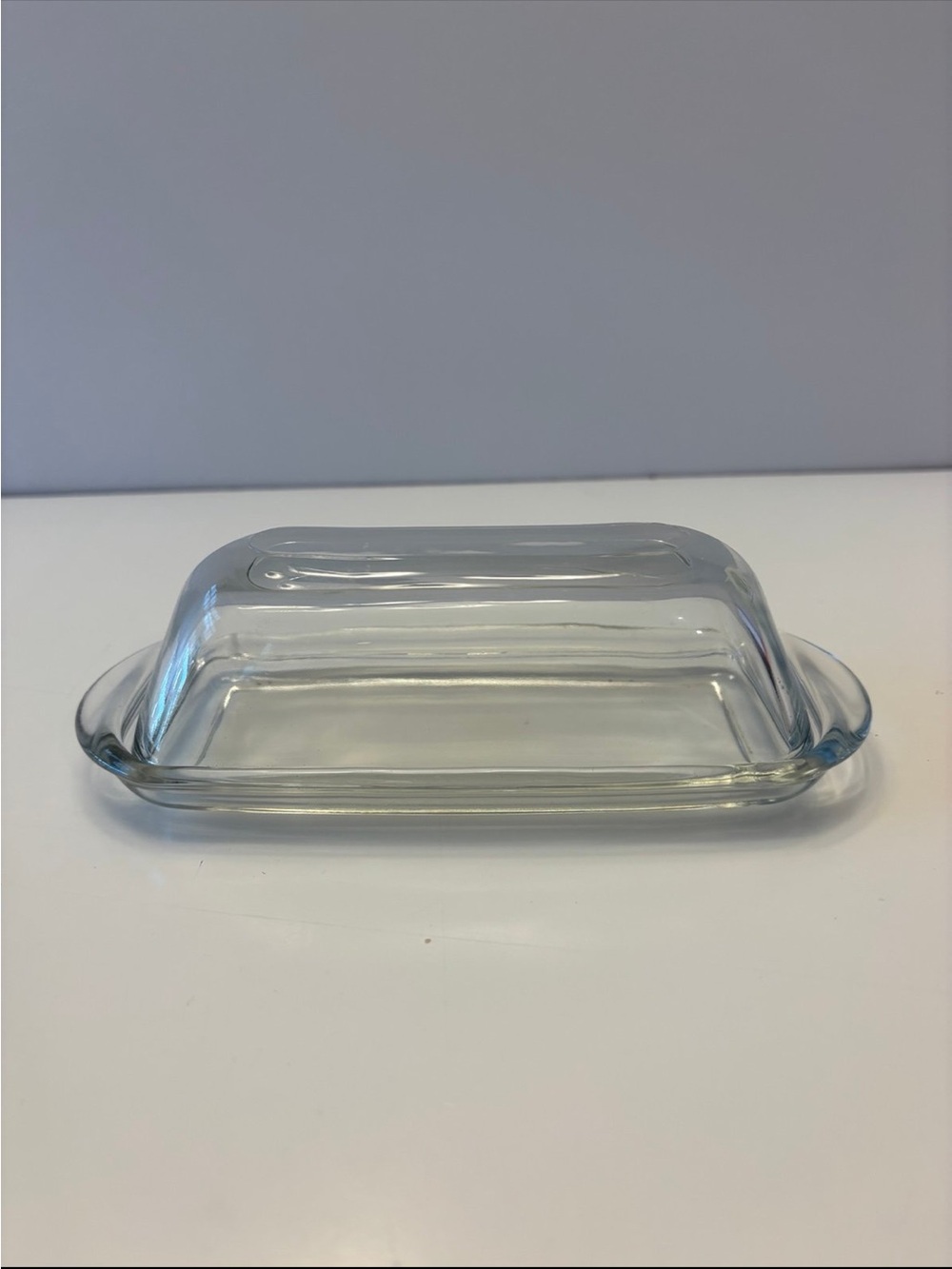 Clear Glass Covered Butter Dish